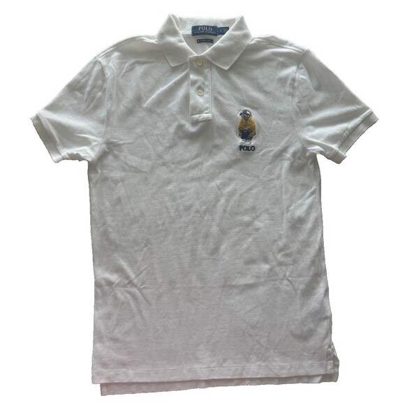 Polo Ralph Lauren Teddy Bear Shirt S/S Men Small Slim Fit White Streetwear Bear - Picture 2 of 13